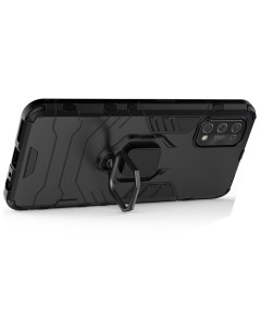Противоударный чехол с кольцом Case для Realme 7 Pro черный Black panther