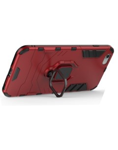 Противоударный чехол с кольцом Case для iPhone 6 Plus 6S Plus красный Black panther