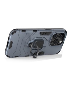 Противоударный чехол с кольцом Case для iPhone 14 Pro Max синий Black panther