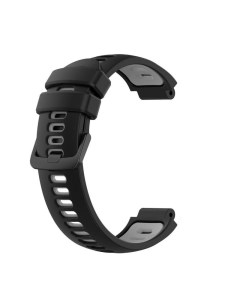 Ремешок силиконовый для смарт часов Garmin Approach S5 S6 S20 черно серый Axiver