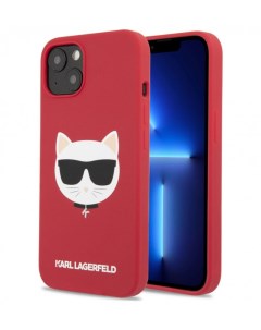Чехол Karl Lagerfeld Liquid silicone Choupette Hard для iPhone 13 Mini Красный Cg mobile