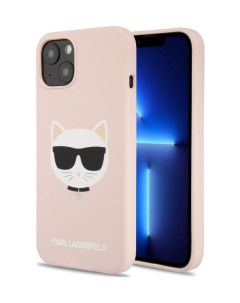 Чехол Karl Lagerfeld Liquid silicone Choupette Hard для iPhone 13 Mini Розовый Cg mobile