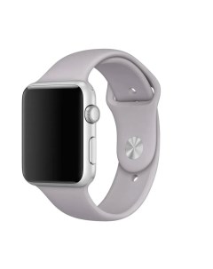 Ремешок для Apple Watch 42 44 мм силиконовый светло серый Kuplace