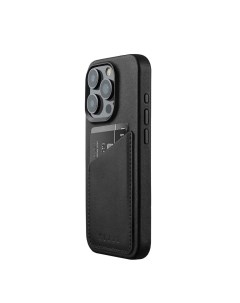 Защитный чехол Wallet Leather case Magsafe для iPhone 15 Pro черный ICCL040BK Mujjo