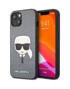 Чехол Karl Lagerfeld PU Saffiano Karls Head Hard для iPhone 13 Mini Серебристый Cg mobile
