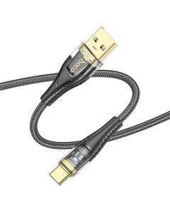 USB Кабель Type C U121 1 2м прозрачный черный Hoco