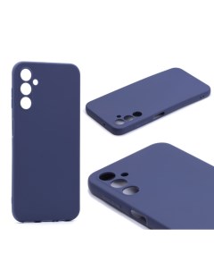Силиконовый чехол матовый для Samsung A14 темно синий Tpu case