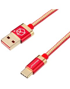 Кабель Denim USB Type C 1m Красный Breaking