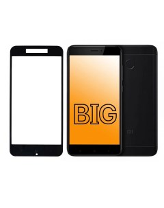 Защитное стекло для Xiaomi Redmi 4X и Redmi 5A с черной рамкой Big