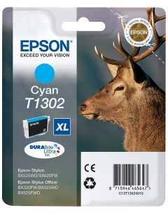 Картридж для струйного принтера C13T13024010 голубой оригинал Epson