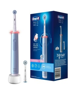 Электрическая зубная щетка Pro 3 3000 Sensitive Clean голубой Oral-b