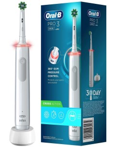 Электрическая зубная щетка Pro 3 3000 Sensitive Clean White D505 523 3 белая Oral-b
