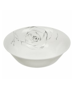 Тарелка суповая Эскиз розы 19 см белая Мфк