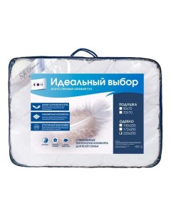 Одеяло Идеальный выбор 220 x 200 см микрофибра всесезонное белое Мягкий сон