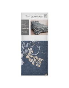 Пододеяльник Цветы полутораспальный перкаль 200 x 220 см серый Tarrington house
