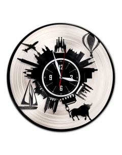 Часы из виниловой пластинки c VinylLab Каталония с серебряной подложкой (c) vinyllab