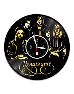 Часы из виниловой пластинки c VinylLab Renaissance с золотой подложкой (c) vinyllab