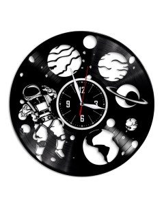 Часы из виниловой пластинки c VinylLab Космос (c) vinyllab