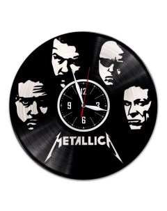 Часы из виниловой пластинки c VinylLab Metallica с серебряной подложкой (c) vinyllab