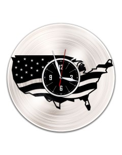 Часы из виниловой пластинки c VinylLab США с серебряной подложкой (c) vinyllab
