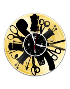 Часы из виниловой пластинки c VinylLab Портной с золотой подложкой (c) vinyllab