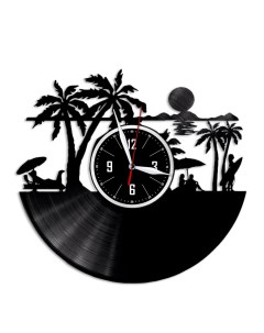 Часы из виниловой пластинки c VinylLab Курортные (c) vinyllab
