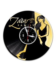 Часы из виниловой пластинки c VinylLab Zara с золотой подложкой (c) vinyllab