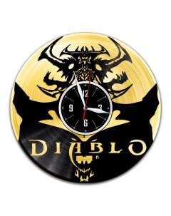 Часы из виниловой пластинки c VinylLab Diablo с золотой подложкой (c) vinyllab