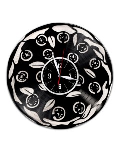 Часы из виниловой пластинки c VinylLab Пицца с серебряной подложкой (c) vinyllab