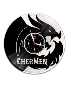 Часы из виниловой пластинки c VinylLab CherMen с серебряной подложкой (c) vinyllab