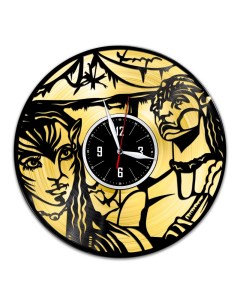 Часы из виниловой пластинки c VinylLab Аватар с золотой подложкой (c) vinyllab