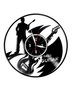 Часы из виниловой пластинки c VinylLab Бас гитара (c) vinyllab
