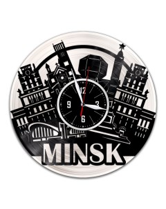 Часы из виниловой пластинки c VinylLab Минск с серебряной подложкой (c) vinyllab