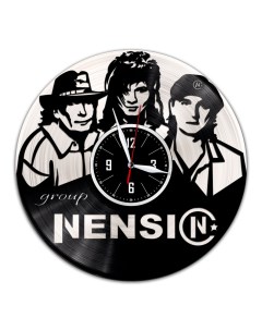 Часы из виниловой пластинки c VinylLab Ненси с серебряной подложкой (c) vinyllab