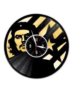 Часы из виниловой пластинки c VinylLab Че Гевара с золотой подложкой (c) vinyllab