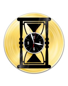 Часы из виниловой пластинки c VinylLab Песочные часы с золотой подложкой (c) vinyllab