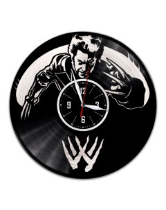 Часы из виниловой пластинки c VinylLab X Men с серебряной подложкой (c) vinyllab