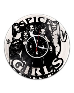Часы из виниловой пластинки c VinylLab Spice Girls с серебряной подложкой (c) vinyllab
