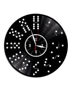 Часы из виниловой пластинки c VinylLab Домино (c) vinyllab