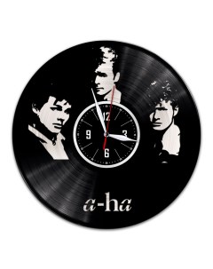 Часы из виниловой пластинки c VinylLab A Ha с серебряной подложкой (c) vinyllab