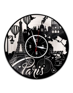 Часы из виниловой пластинки c VinylLab Париж с серебряной подложкой (c) vinyllab
