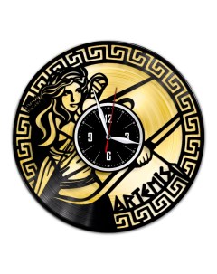 Часы из виниловой пластинки c VinylLab Артемида с золотой подложкой (c) vinyllab