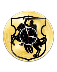 Часы из виниловой пластинки c VinylLab Пагоня с золотой подложкой (c) vinyllab