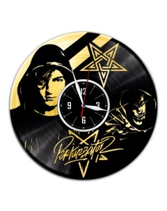 Часы из виниловой пластинки c VinylLab Perturbator с золотой подложкой (c) vinyllab