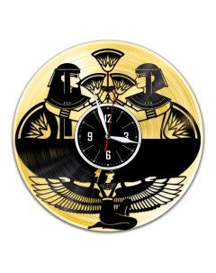 Часы из виниловой пластинки c VinylLab Египет с золотой подложкой (c) vinyllab