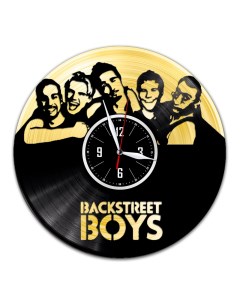 Часы из виниловой пластинки c VinylLab Backstreet Boys с золотой подложкой (c) vinyllab