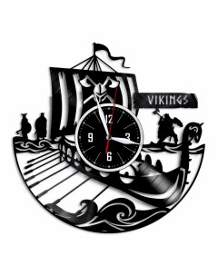 Часы из виниловой пластинки c VinylLab Викинги (c) vinyllab