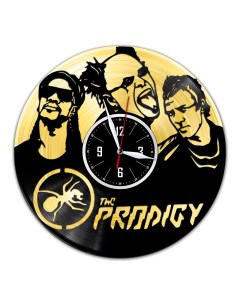 Часы из виниловой пластинки c VinylLab The Prodigy с золотой подложкой (c) vinyllab