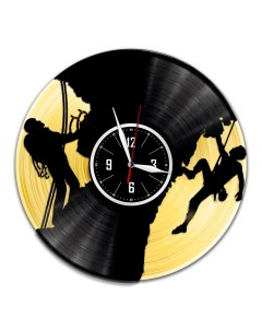 Часы из виниловой пластинки c VinylLab Альпинизм с золотой подложкой (c) vinyllab