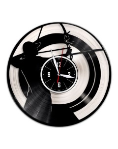 Часы из виниловой пластинки c VinylLab Лучник с серебряной подложкой (c) vinyllab